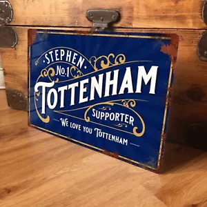 Personalisiertes Tottenham Fußballschild Metallschild Vintage Retro - 200x305 mm - Bild 1 von 6