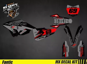 Moto Deco Kit für / Mx Decal Kit for Fantic XX/XXF - Split Red - Bild 1 von 1
