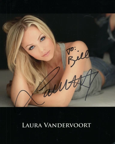 LAURA VANDERVOORT authentic hand signed 8x10 photo     GORGEOUS POSE     To Bill Cover