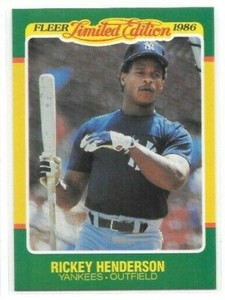 1986 Fleer Limited Edition Rickey Henderson #23 Yankees