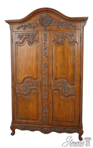 59408EC: French Louis XIV Style Ornate Carved Wardrobe Cover