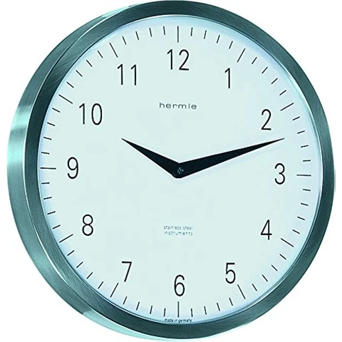 Hermle 30466002100 Metropolitan Quartz Stainless Steel Wall Clock Cover