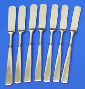 7 - Dansk ANVIL Satin Stainless Japan Flatware 8 3/8" Blunt Solid DINNER KNIVES - Picture 1 of 3