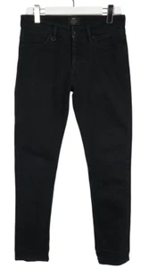 Neuw Lou Slim Herrenjeans W30/L32 Schwarzem Denim Knopf Fly Taschen - Picture 1 of 11