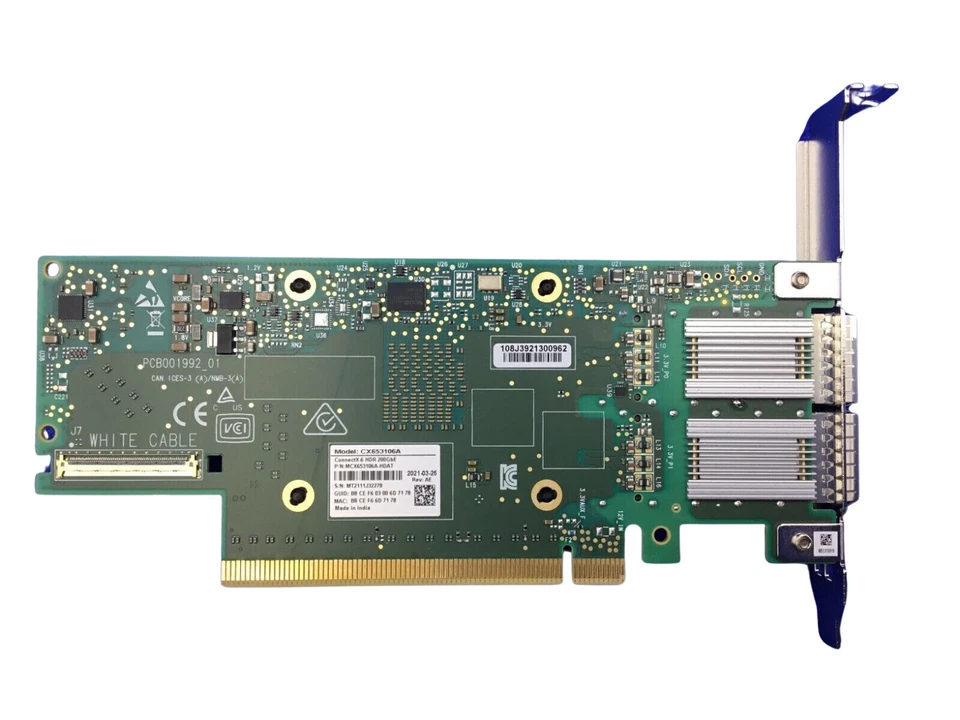 Mellanox Connectx-6 CX653106A Dual-Port 200GbE VPI Ethernet Adapter Card