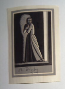 Plateau M. Rigby Ex Libris par Rockwell Kent. Livre de serrage femme