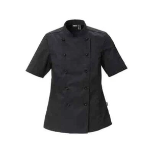 Chef Coat Jacket Cook Shirt Kitchen Uniform Black Button Double Breasted - Picture 1 of 5