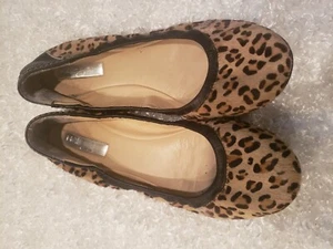 Halogen Fur Printed Calf Hair Animal Print Leather Ballet Flats Women’s Size 7.5 - Picture 1 of 7