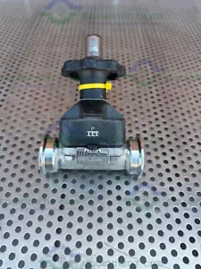 ITT Pure Flo Stainless Steel Diaphragm Valve w/ 1" Sanitary Fittings - Picture 1 of 8