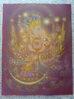 LORD GANESH Hindu God of Wisdom  Acrylic Painting on SATIN 15 x 11  inch