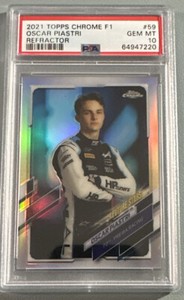 2021 Topps Chrome Formula 1 F1 Refractor #59 OSCAR PIASTRI RC PSA 10 - Refractor