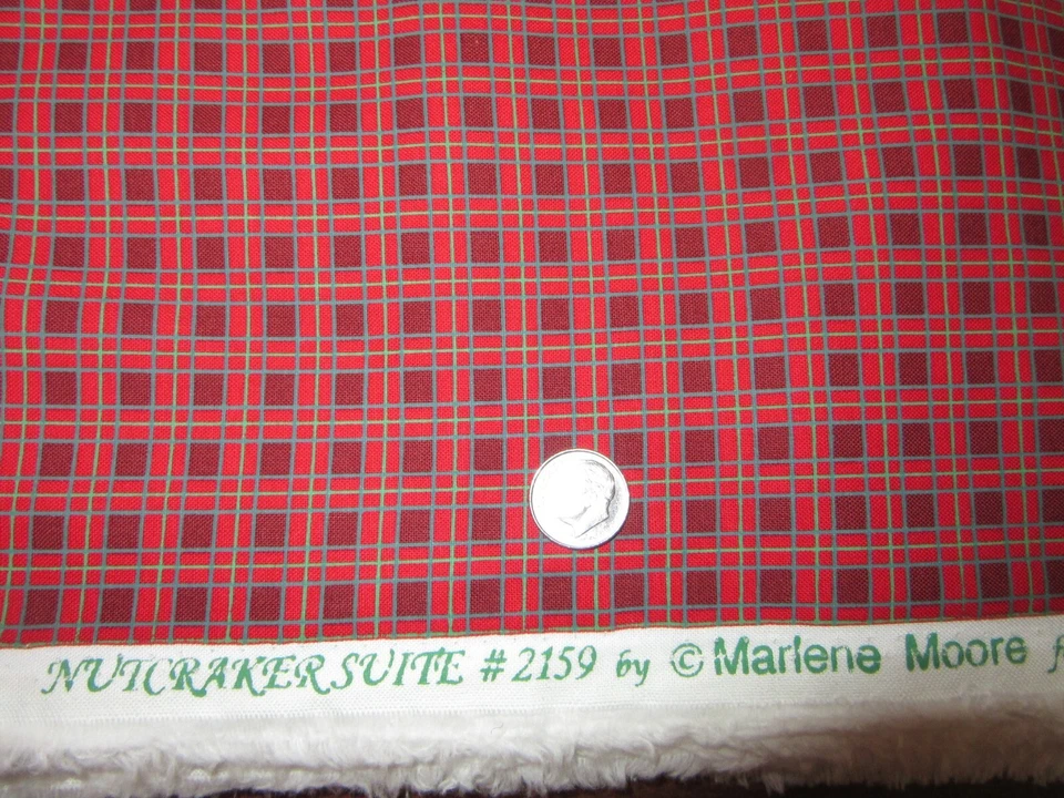 Vintage NORTHCOTT Quebra-Nozes Suite #2159 Marlene Moore Tecido Xadrez 4 & 1/2 Jardas - Imagem 1 de 3
