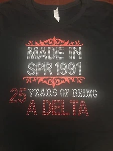 Camiseta semifit Delta Sorority primavera de 1991 estrás damas - 2XLarge - Imagen 1 de 6