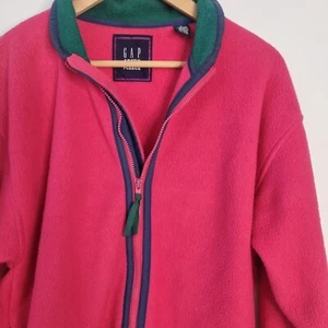 VTG GAP Fleece Color Block Gorpcore Full Zip Neon Pink Men Women Sz S - Picture 1 of 10