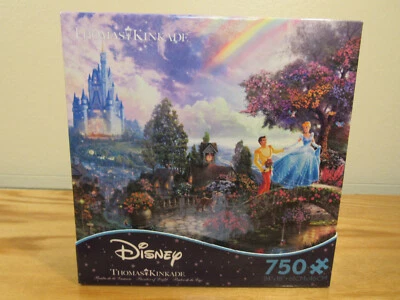 迪士尼 Thomas Kinkade 拼图 全新 750 件 灰姑娘 Wishes Upon a Dream — 第 1/4 张图片