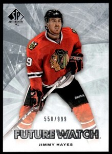 2011-12 SP AUTHENTIC FUTURE WATCH Jimmy Hayes Rookie 550/999 Chicago Blackhawks