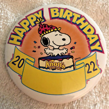 Knott's Berry Farm 2022 Snoopy Happy Birthday button