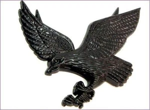 CAR MOTORCYCLE EAGLE SHAPE SIDE FENDER TRUNK EMBLEM BADGE BLACK # 4 - Picture 1 of 2