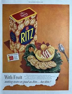1948 Nabisco Ritz Crackers With Fruit Nothing Tastes As Good Treat VTG Print Ad - Picture 1 of 1