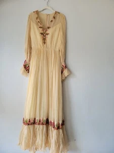 Vintage Victor Costa Embroidered Dress Size 10 *damaged - Picture 1 of 11