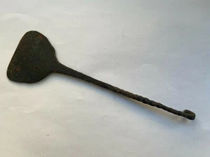 ANTIQUE WROUGHT IRON BREAD PRIMITIVE SPATULA KITCHEN SCRAPER TOOL PATINA - Picture 1 of 7