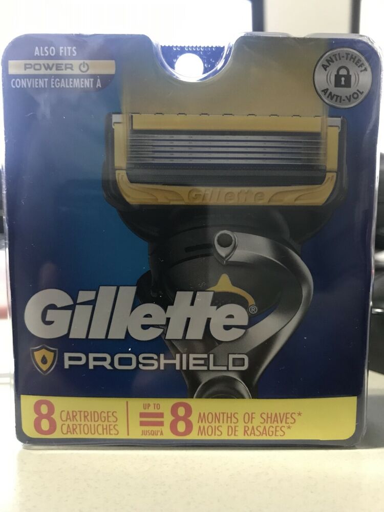 Gillette Proshield Razor Blade 8 refills Cartridges Factory sealed Pack Made USA