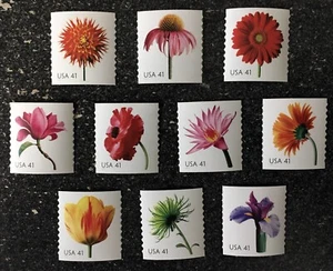 USA2007 #4166-4175 41c Beautiful Blooms Flowers Coil - Set of 10 Singles Mint - Picture 1 of 1