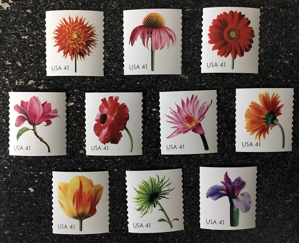USA2007 #4166-4175 41c Beautiful Blooms Flowers Coil - Set of 10 Singles Mint - Image 1 of 1
