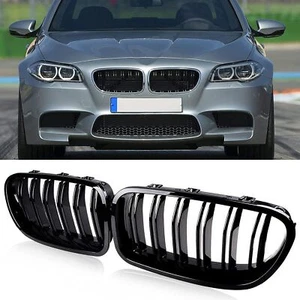 Para 10-16 BMW F10 M5 estilo 535i 550i 528i capó delantero rejilla riñón negro brillante - Imagen 1 de 10