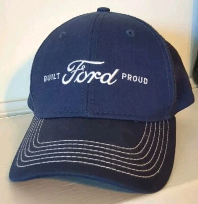 BUILT FORD PROUD LOGO ADJUSTABLE Hat OEM FORD F-Day Cap Navy Blue - Image 1 of 4