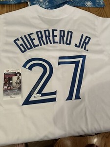 vladimir guerrero jr hand signed custom jersey card