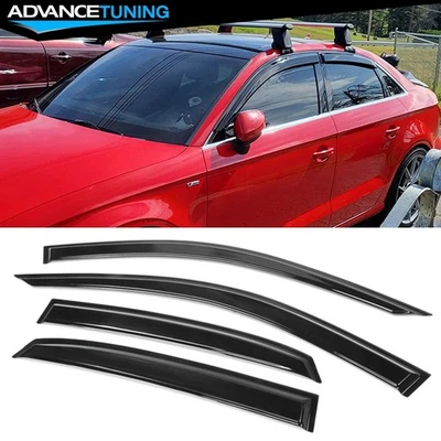 Fits 15-20 Audi A3 S3 RS3 Sedan Acrylic Window Visors Rain Sun Guard Deflector - Image 1 of 4