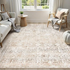 Washable Area Rug 8x10, Neutral Boho Rugs for Living Room Rugs 8x10 Non Slip ... - Picture 1 of 8