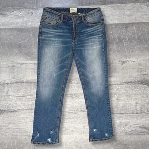 BKE Denim Payton Distressed Crop Blue Jeans Womens 28 (M 31X26) Low Rise Denim - Picture 1 of 8