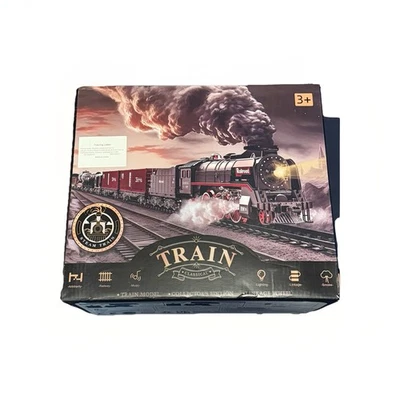 OPEN BOX NEW Remote Control Big Scale Steam Train Set Sound & Light Freight Cars - Image 1 of 3