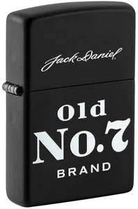 Zippo Jack Daniels Old No. 7 Brand, Black Matte Finish Lighter #49823 - Picture 1 of 6