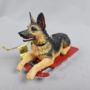 Danbury Mint Santa’s Shepherds Weihnachtsschmuck SCHLITTENHUND Deutscher Schäferhund LESEN - Bild 1 von 8