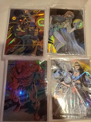 1994 Topps Matrix Dark Horse Comics Promo Foil Collector Cards 1-4 Mint Cond - Image 1 of 4