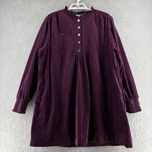 Draper James RSVP Dress Womens 2XL Purple Corduroy Ruffle Cottagecore Prairie - Picture 1 of 14