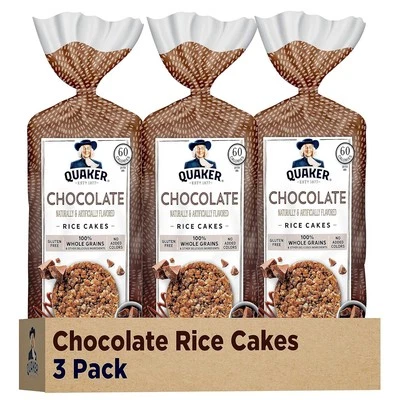 Quaker Large Rice Cakes, Chocolate, Pack of 3 - Image 1 of 4