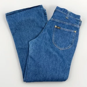 Vintage Lee Flare Blue Jeans 32x29 Made In USA Denim Talon Zip - Bild 1 von 16