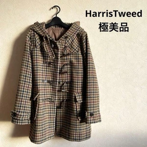 Chaqueta Abrigo Harris Tweed a Cuadros Lona con Capucha Mujer Talla S 100% Lana Regalo JAPÓN - Imagen 1 de 7