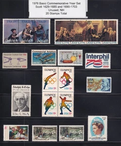 1629-1632 / 1683-1685 / 1690-1703 1976 Commemorative Basic Set, Unused NH - Picture 1 of 1