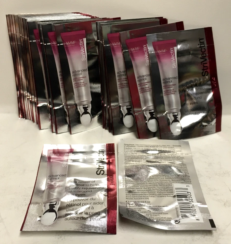 Lote de 25X 0.03 oz cada una Strivectin Advanced Retinol Crema de Ojos Multi-Correcta Foto 1 de 4