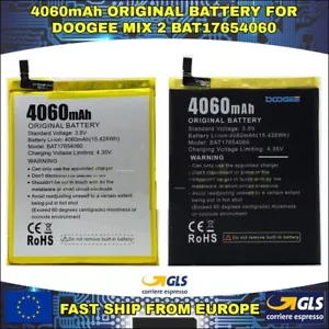 BATTERIA BATTERY DOOGEE MIX 2 MIX2 BAT17654060 AKKU 4060mAh GARANZIA - Foto 1 di 3