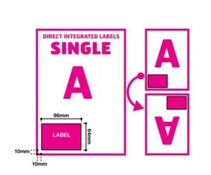 Single Integrated Label 96 x 64mm Style A 10 SHEETS HALF PRICE (SEE LISTING) - Picture 1 of 2
