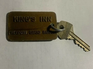 "Kings INN" Hotel Motel Room Key Fob with Key Freeport Grand Bahama #923 RARE - Picture 1 of 2