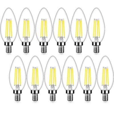 12-Pack Dimmable E12 LED Candelabra Bulbs 40Watt B11 5000K 450 lumens - Image 1 of 4