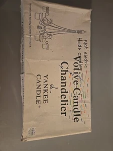 Vintage Yankee Candle Votive Candle Chandelier Traditional White Metal NIB - Picture 1 of 8