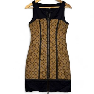 Cue Bodycon Womens Size 8 Mini Dress Sleeveless Lace Front Zipper Party Cocktail - Picture 1 of 11